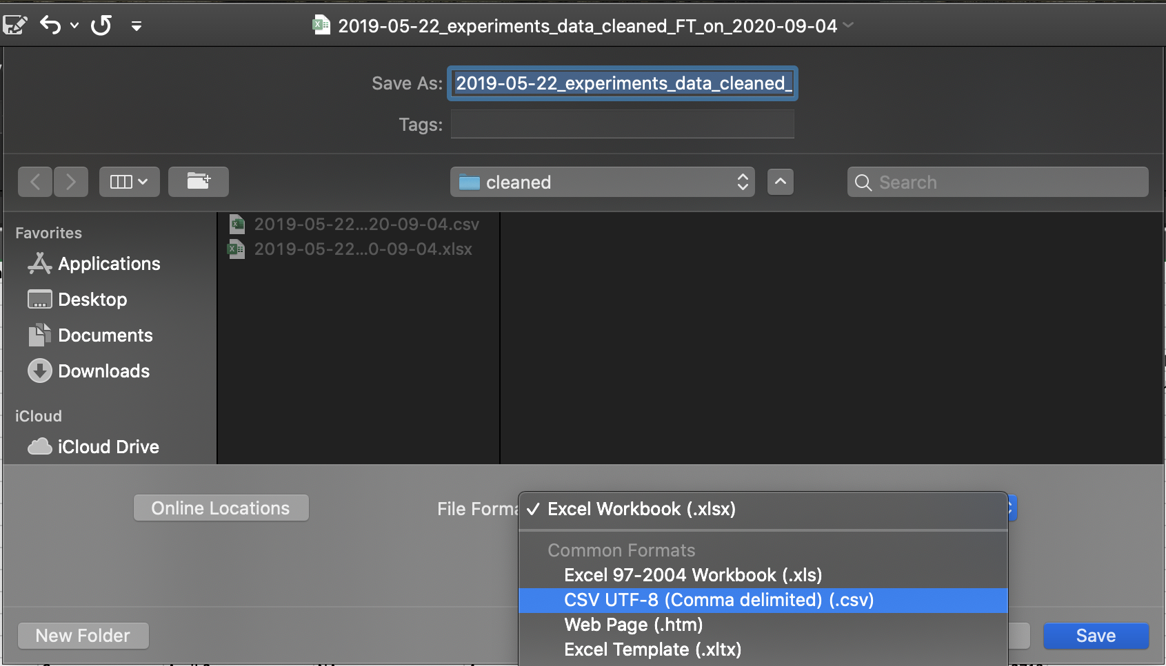 export CSV example