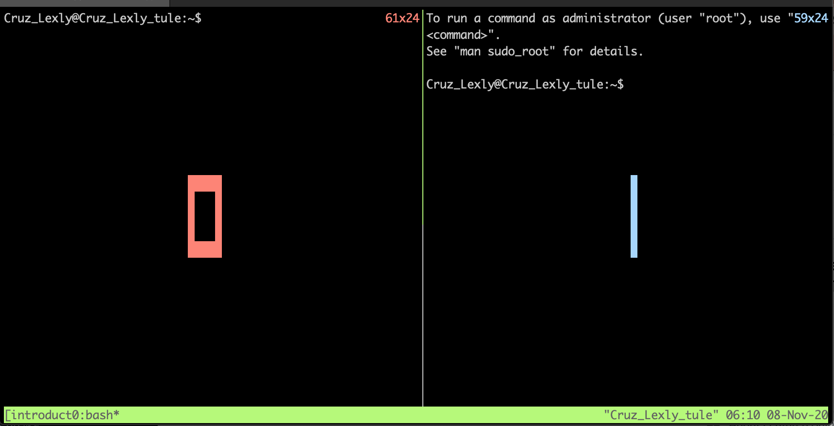 Numbering tmux panes screenshot